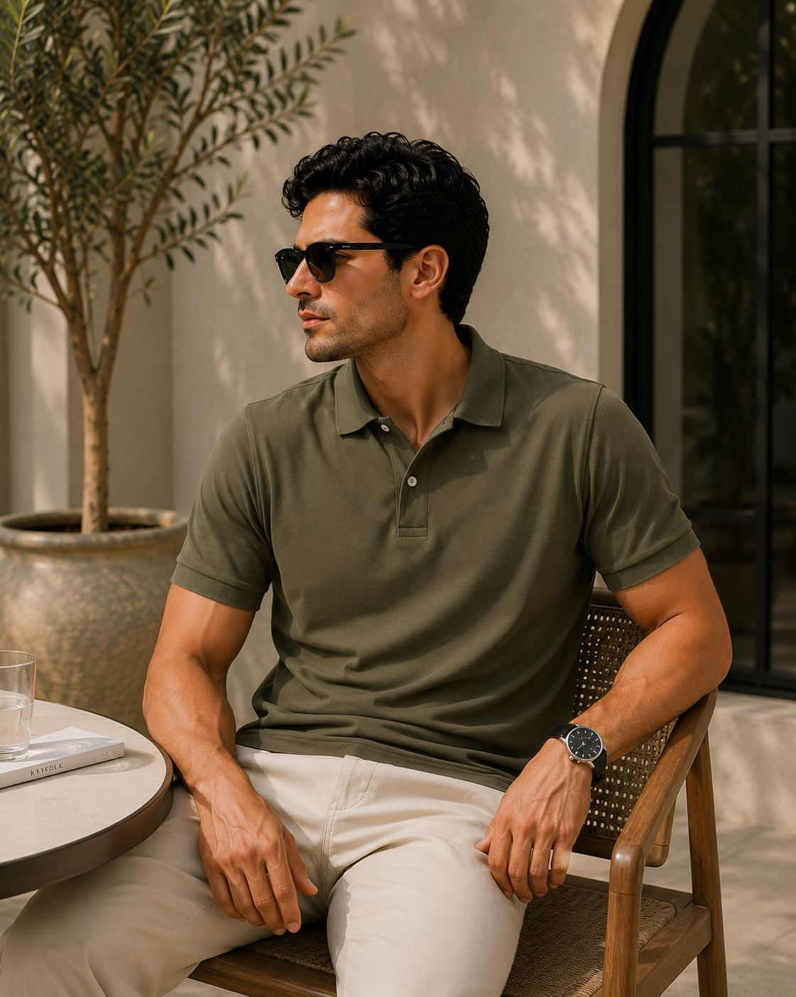 Nature Plus Men's Cypress Green Polo Shirt That Stays Cool All Day